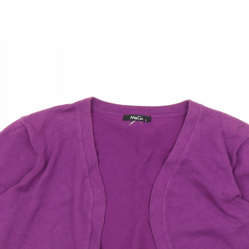 Womens UK Size S M&Co Purple Cardigan Jumper