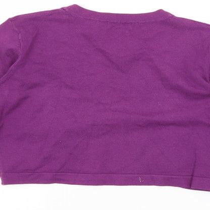 Womens UK Size S M&Co Purple Cardigan Jumper
