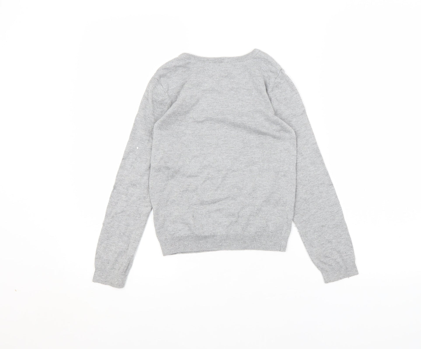 H&M Girls Grey   Pullover Jumper Size 7-8 Years