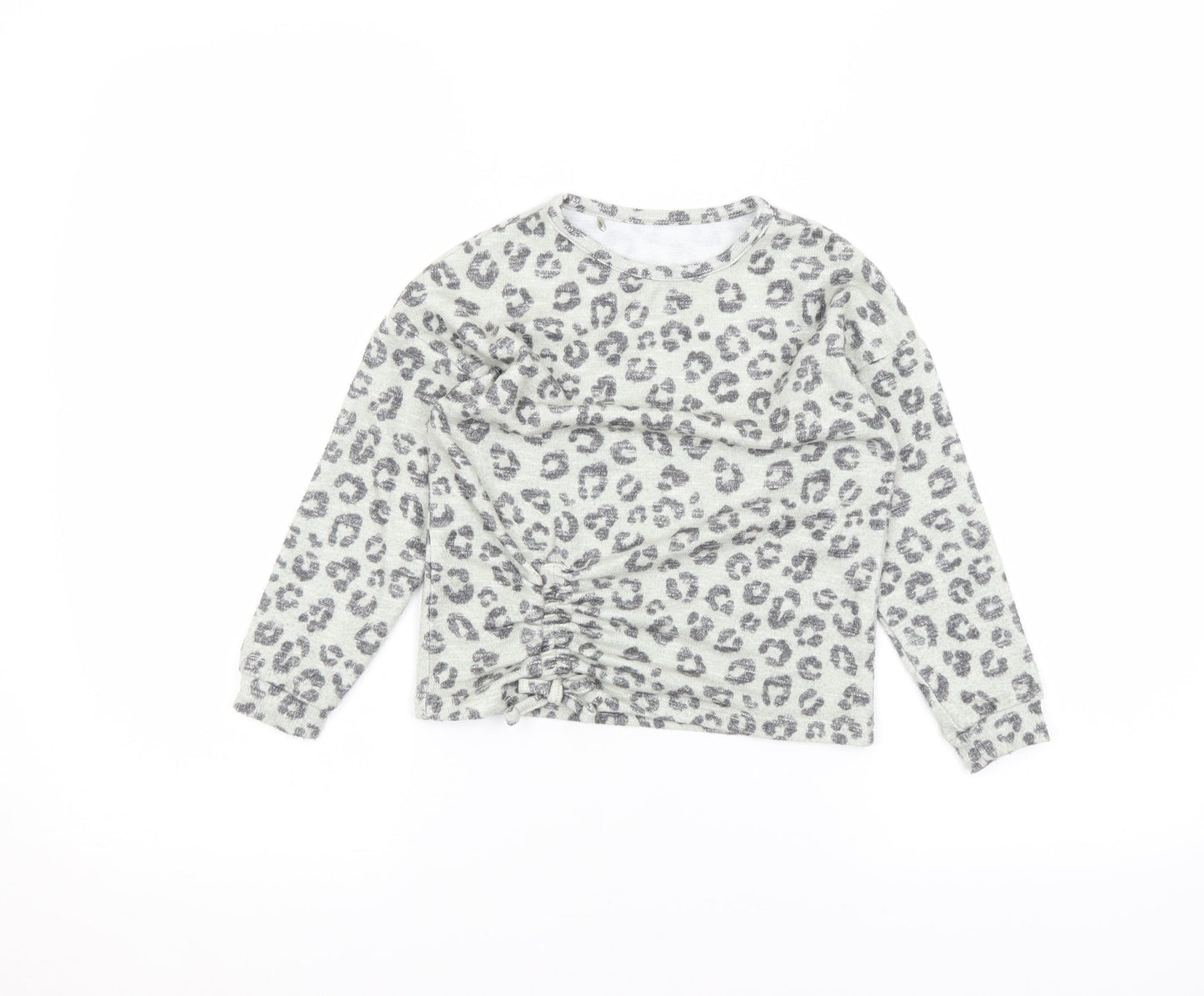 TU Girls Green Animal Print  Pullover Jumper Size 4-5 Years