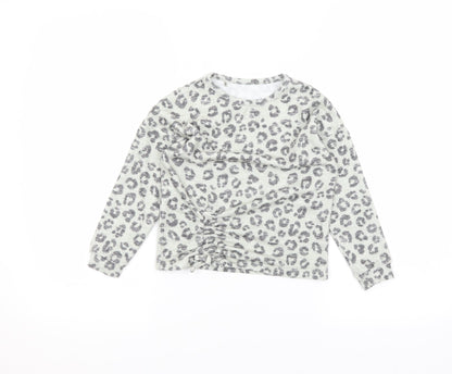 TU Girls Green Animal Print  Pullover Jumper Size 4-5 Years