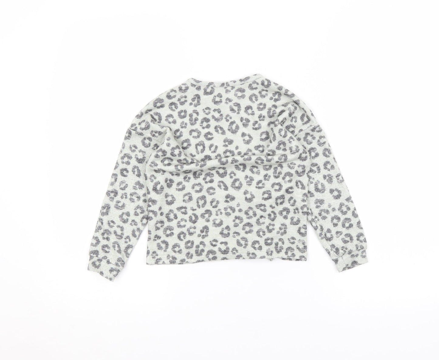 TU Girls Green Animal Print  Pullover Jumper Size 4-5 Years