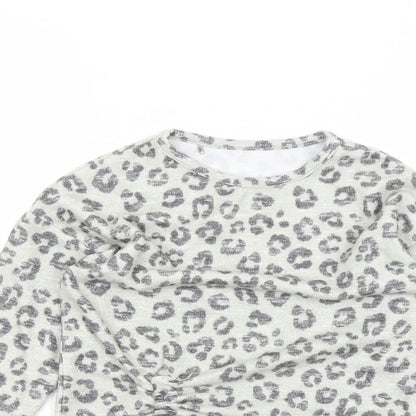 TU Girls Green Animal Print  Pullover Jumper Size 4-5 Years