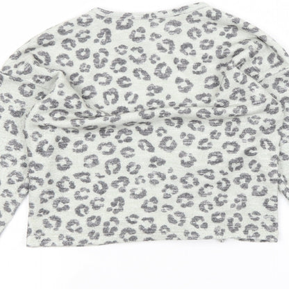TU Girls Green Animal Print  Pullover Jumper Size 4-5 Years