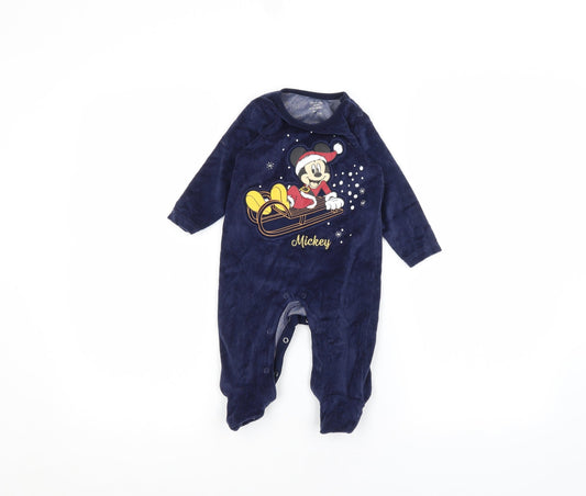 Primark Baby Blue Solid  Babydoll One Piece Size 6-9 Months
