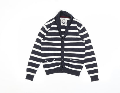Rebel Girls White Striped  Cardigan Jumper Size 8-9 Years
