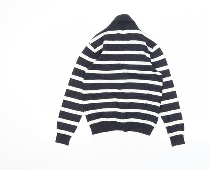Rebel Girls White Striped  Cardigan Jumper Size 8-9 Years