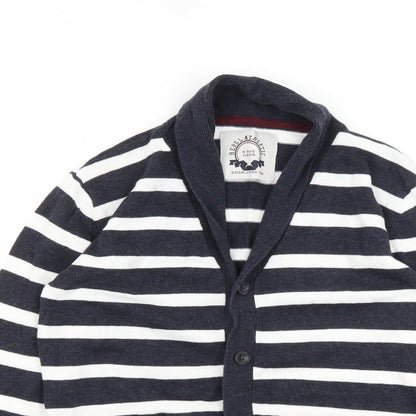 Rebel Girls White Striped  Cardigan Jumper Size 8-9 Years