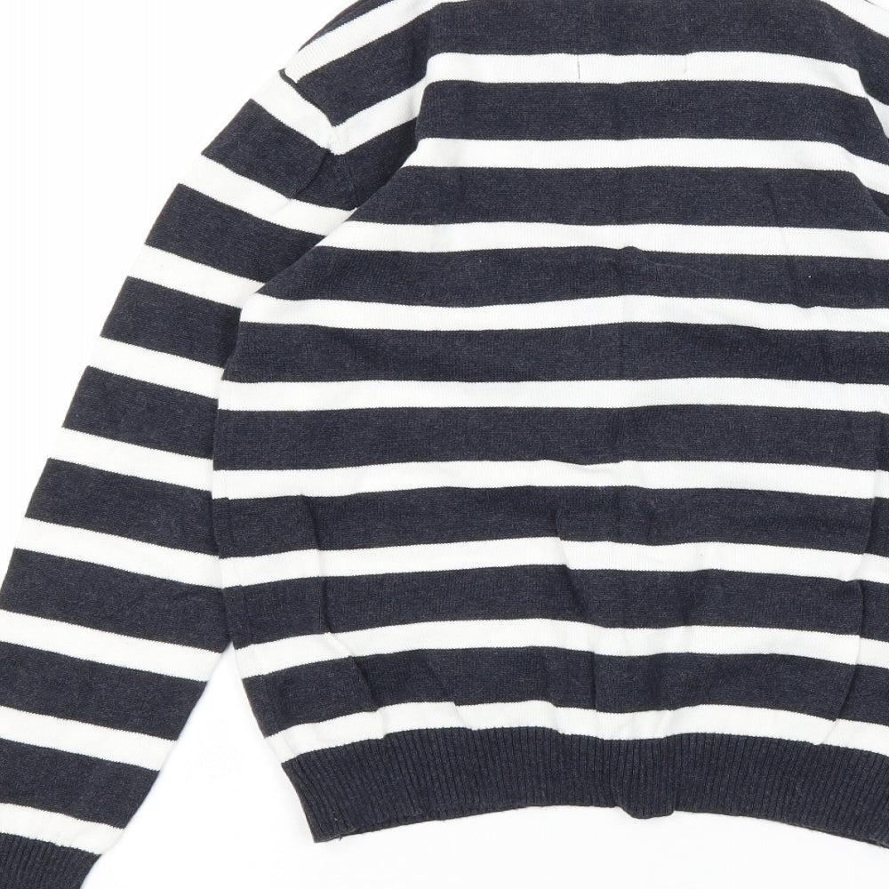 Rebel Girls White Striped  Cardigan Jumper Size 8-9 Years