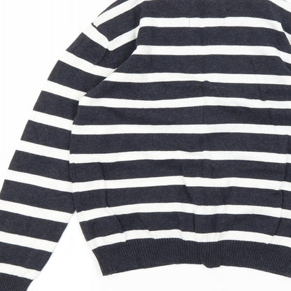 Rebel Girls White Striped  Cardigan Jumper Size 8-9 Years