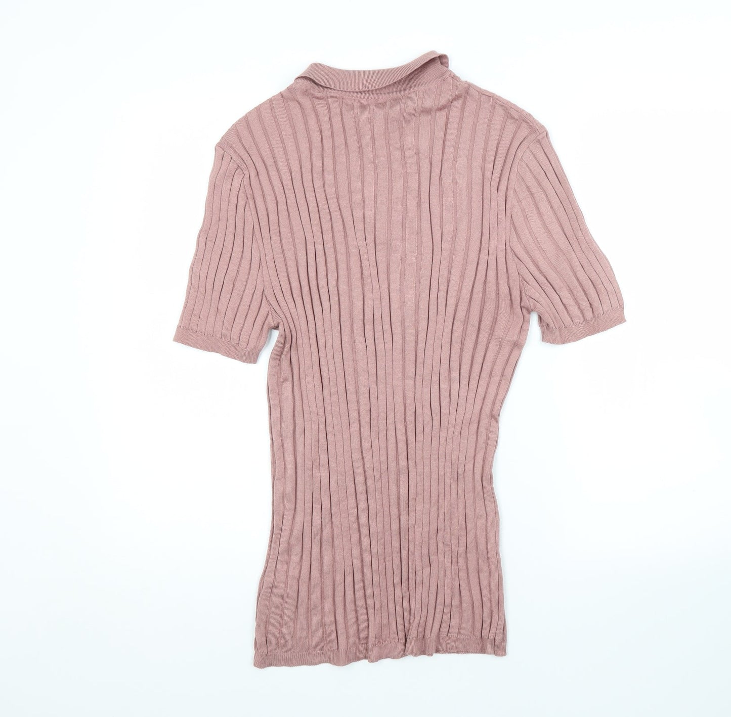 Womens UK Size L River Island Pink Basic Polo