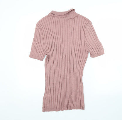Womens UK Size L River Island Pink Basic Polo