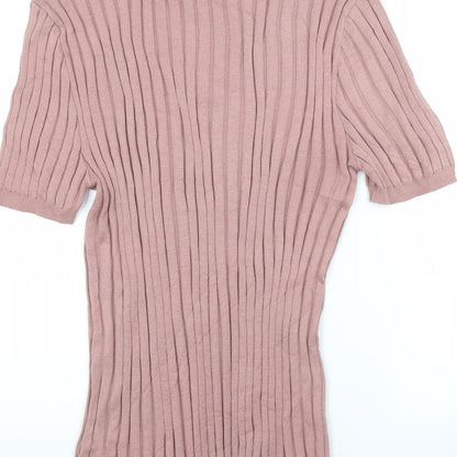 Womens UK Size L River Island Pink Basic Polo