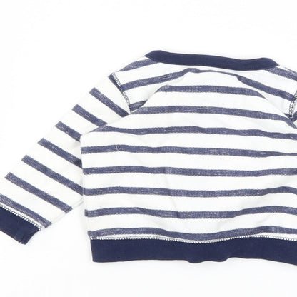 Matalan Baby White Striped  Full Zip Jumper Size 3-6 Months
