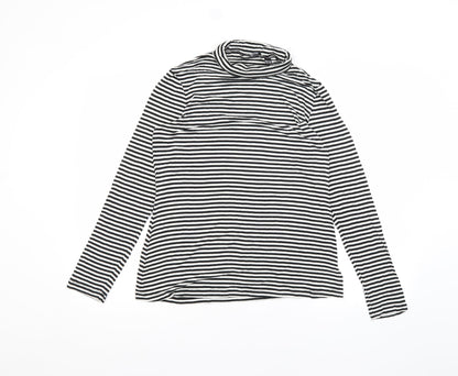 ESMARA Womens White Striped  Basic T-Shirt Size M