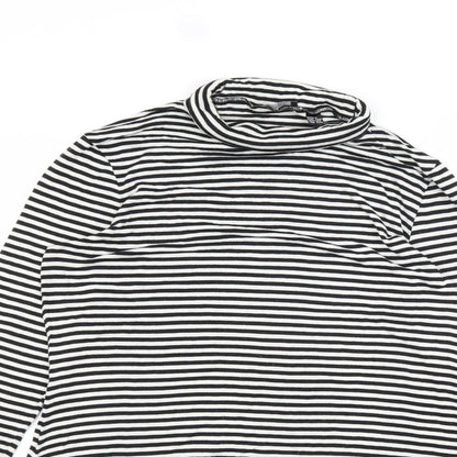 ESMARA Womens White Striped  Basic T-Shirt Size M