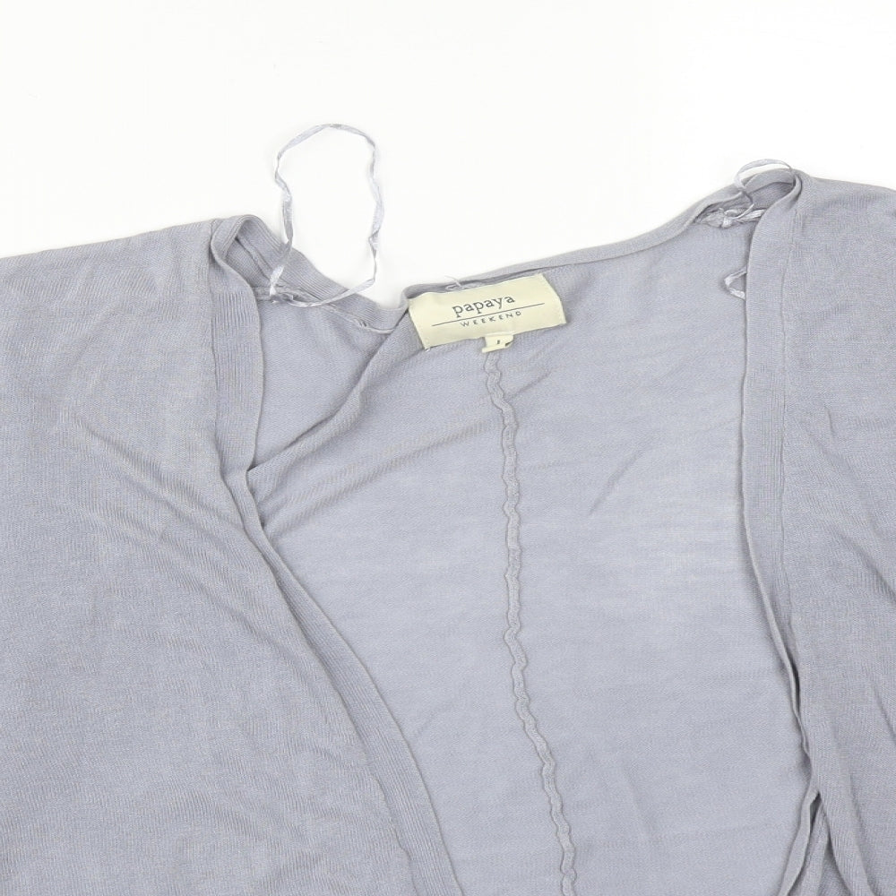 Womens UK Size L Papaya Grey Cardigan Jumper