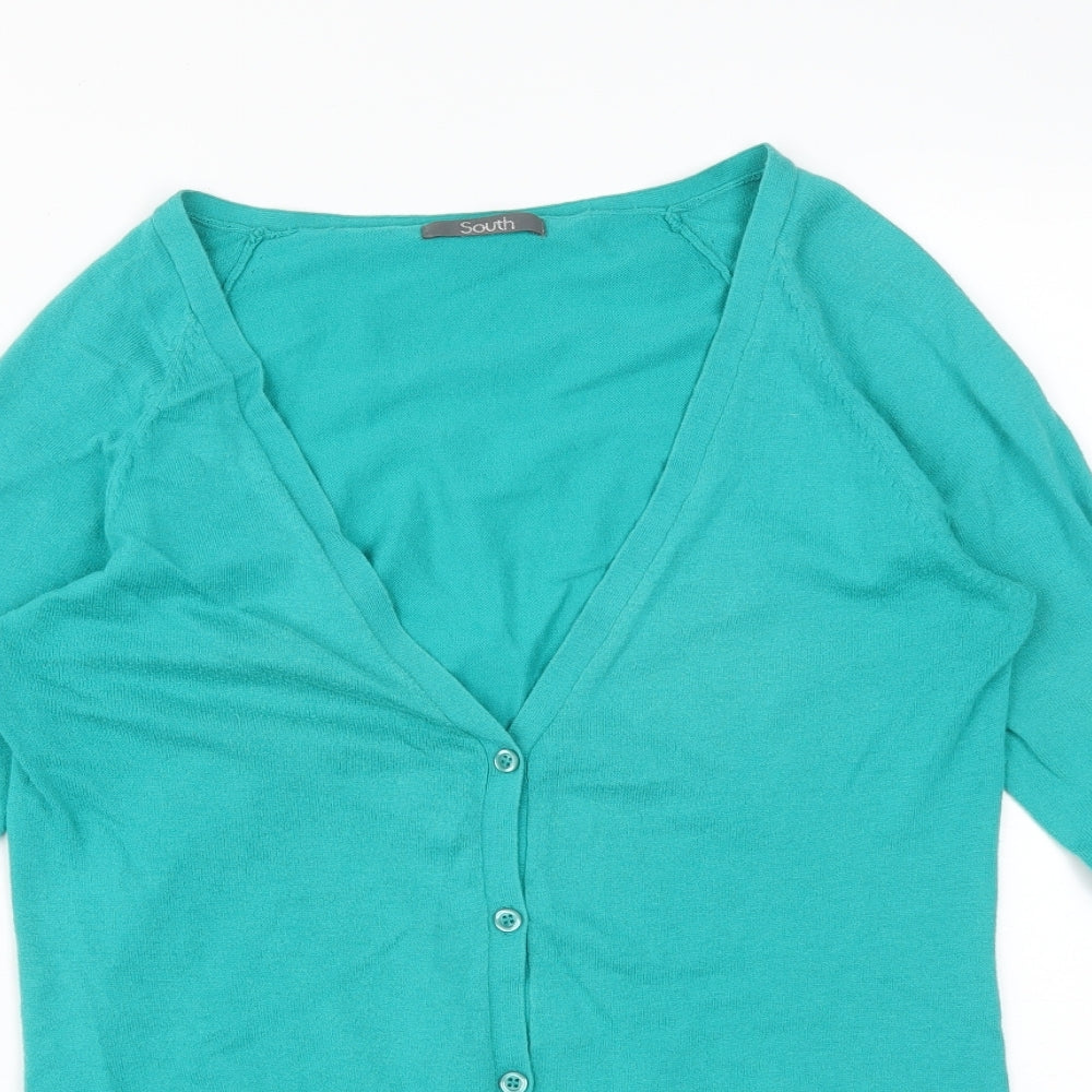 Womens UK Size 12 South Green Cardigan Jumper