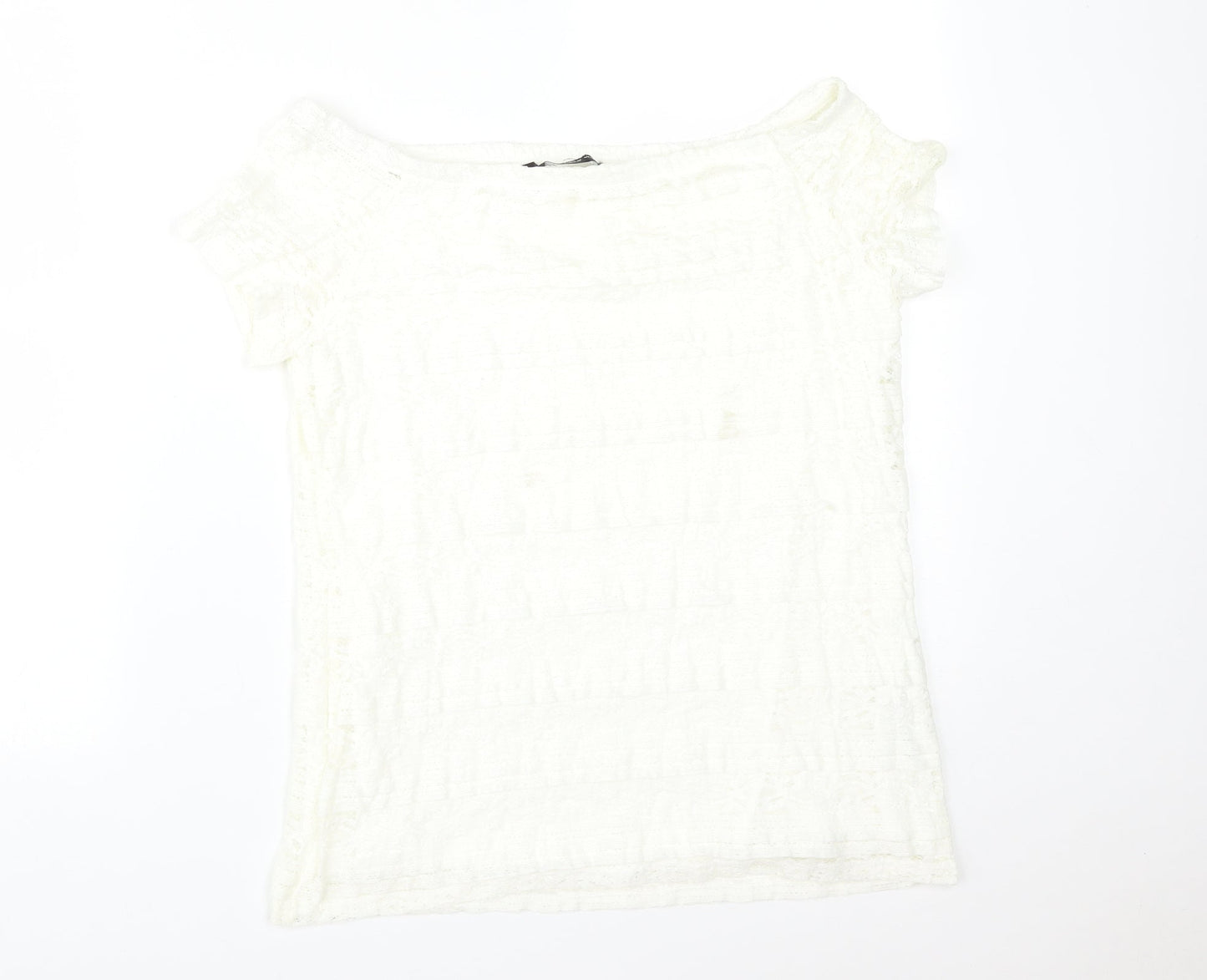 Womens UK Size 14 Preworn White Basic T-Shirt
