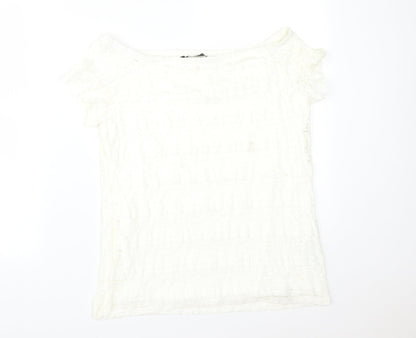 Womens UK Size 14 Preworn White Basic T-Shirt
