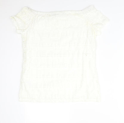Womens UK Size 14 Preworn White Basic T-Shirt