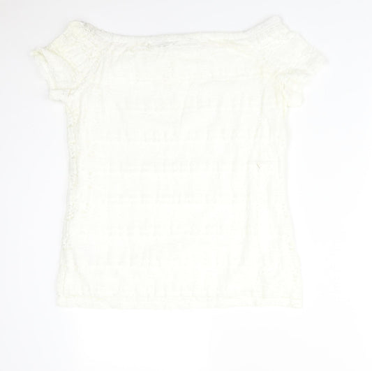 Womens UK Size 14 Preworn White Basic T-Shirt