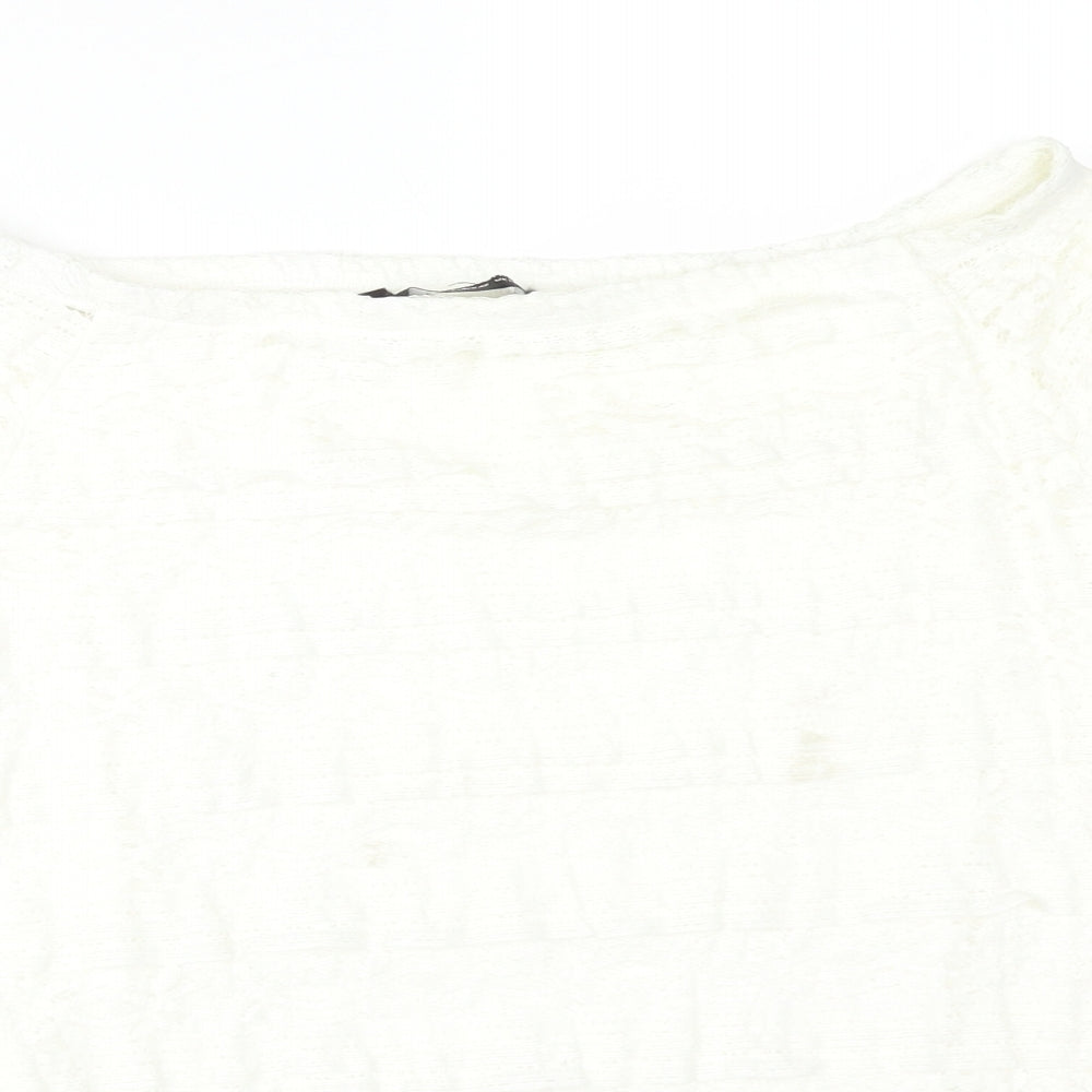 Womens UK Size 14 Preworn White Basic T-Shirt