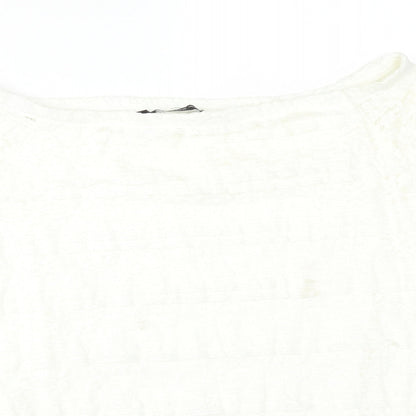 Womens UK Size 14 Preworn White Basic T-Shirt