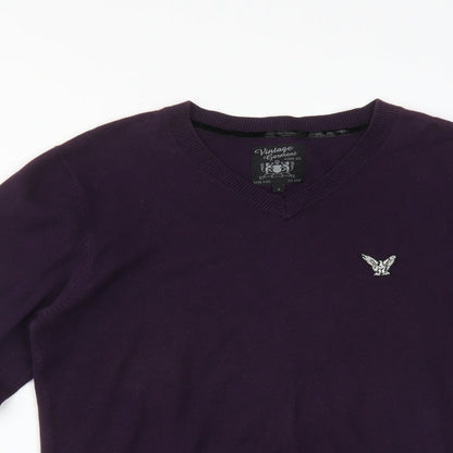 VINTAGE GARMENT Mens Purple   Pullover Sweatshirt Size S