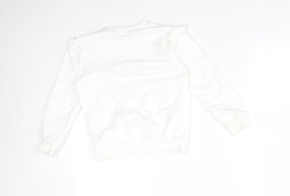 LILLE MINDS Girls White   Pullover Sweatshirt Size 8-9 Years  - UNICORN