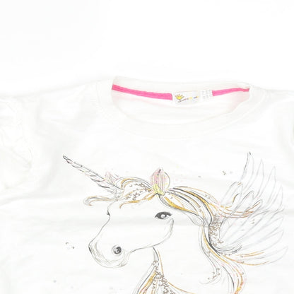 LILLE MINDS Girls White   Pullover Sweatshirt Size 8-9 Years  - UNICORN