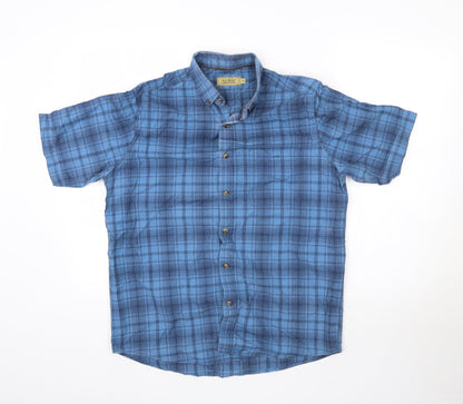 Mens UK Size M P.G. Field Blue  Button-Up Short Sleeve Casual Shirt