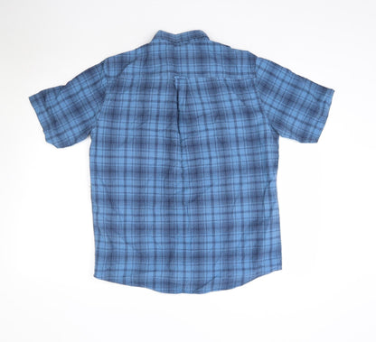 Mens UK Size M P.G. Field Blue  Button-Up Short Sleeve Casual Shirt