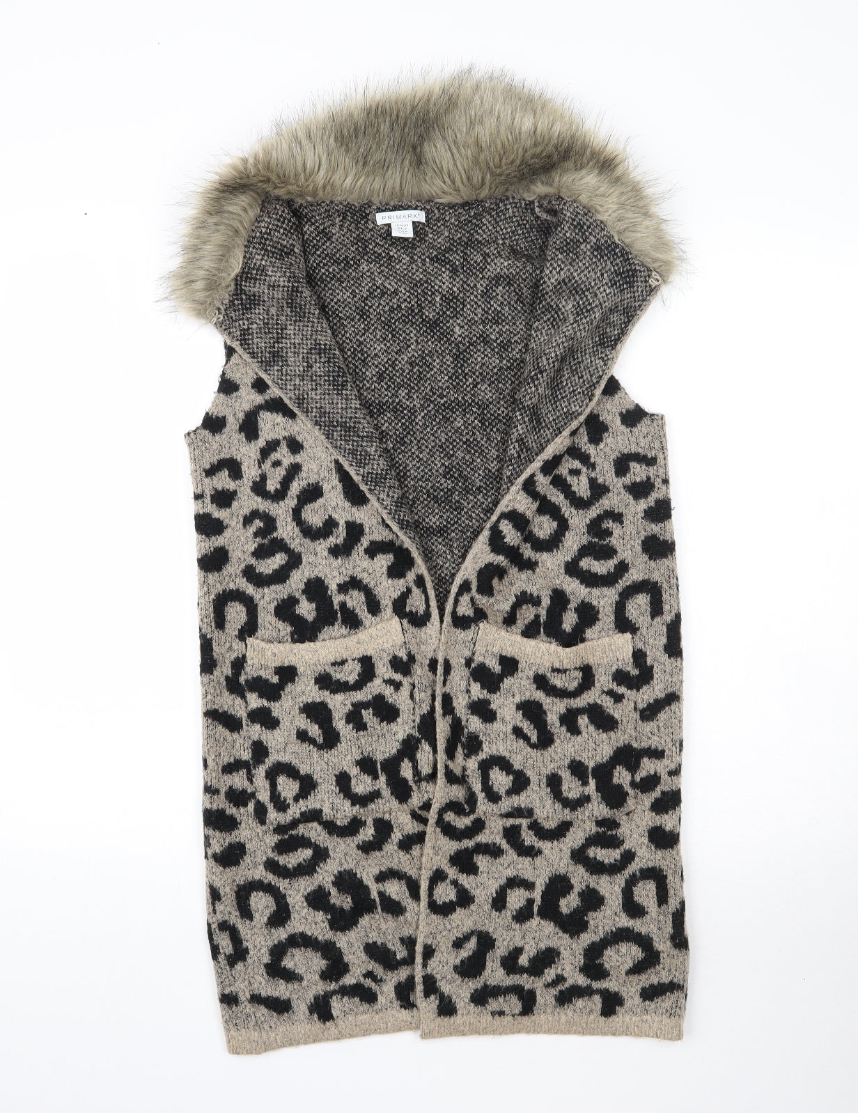 Primark Girls Multicoloured Animal Print  Cardigan Jumper Size 13-14 Years
