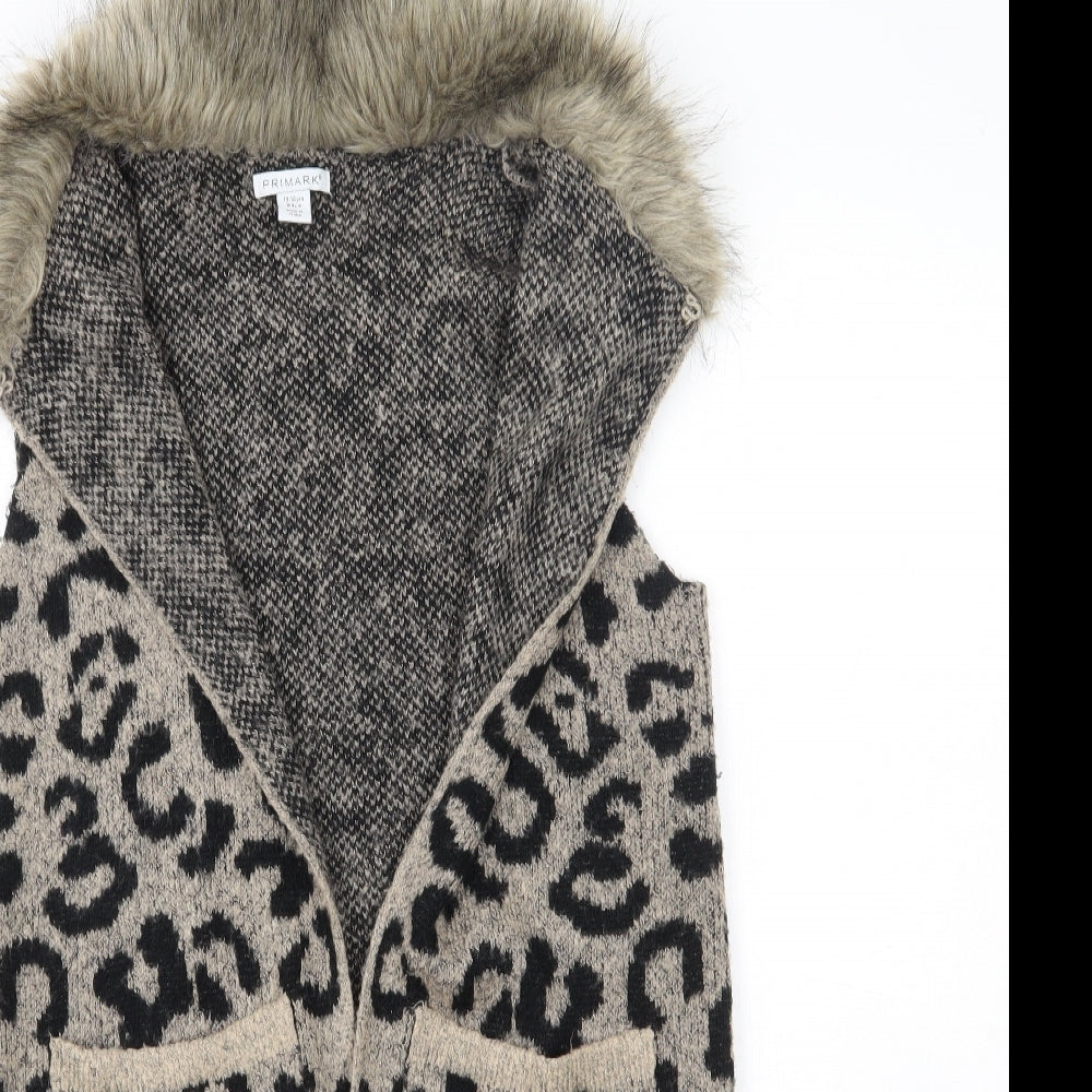 Primark Girls Multicoloured Animal Print  Cardigan Jumper Size 13-14 Years