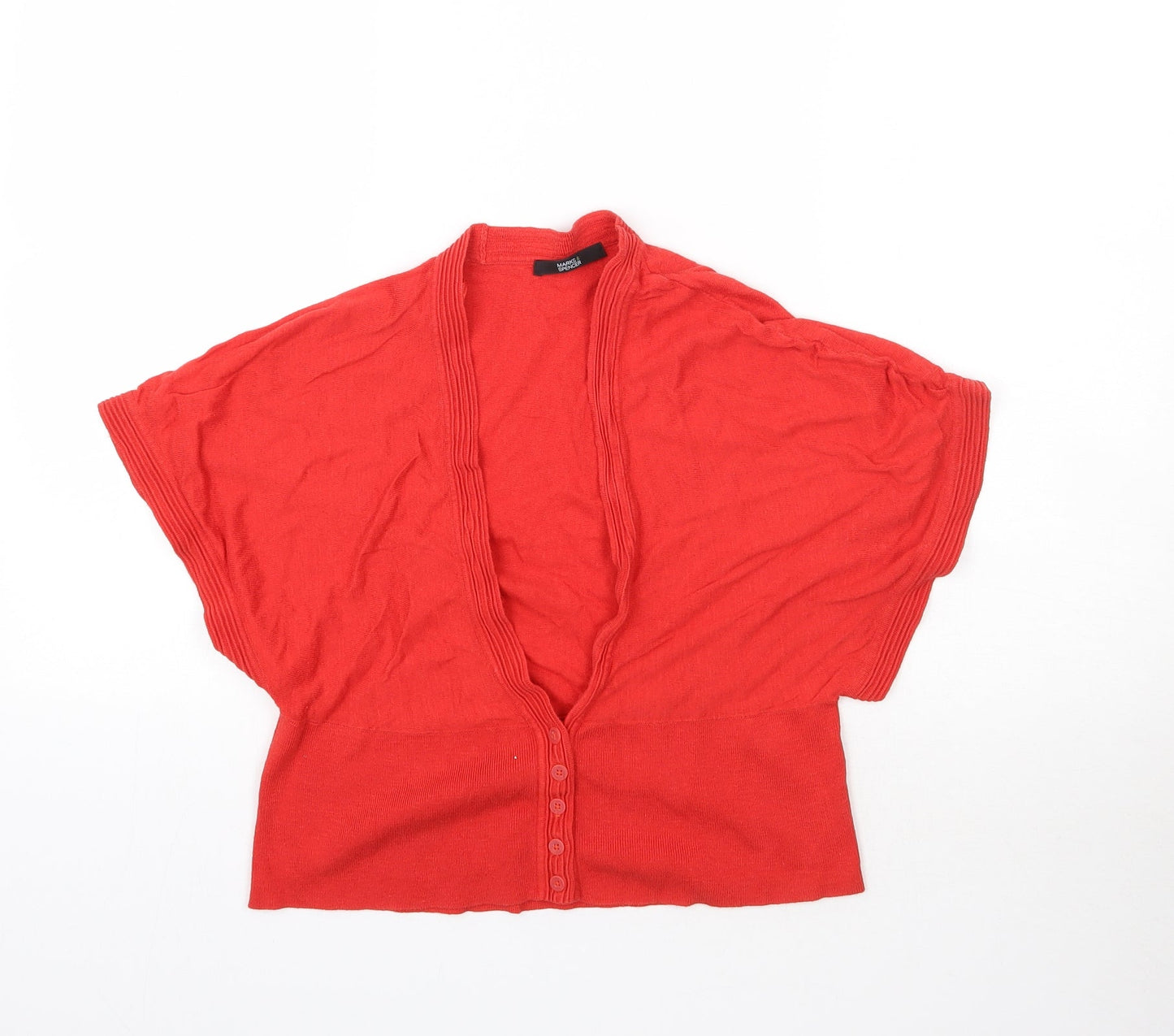 Womens UK Size 14 Marks and Spencer Red Cardigan Jumper