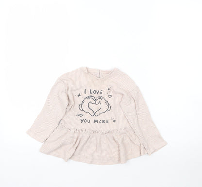 George Girls Pink   Basic T-Shirt Size 18-24 Months  - I love you more