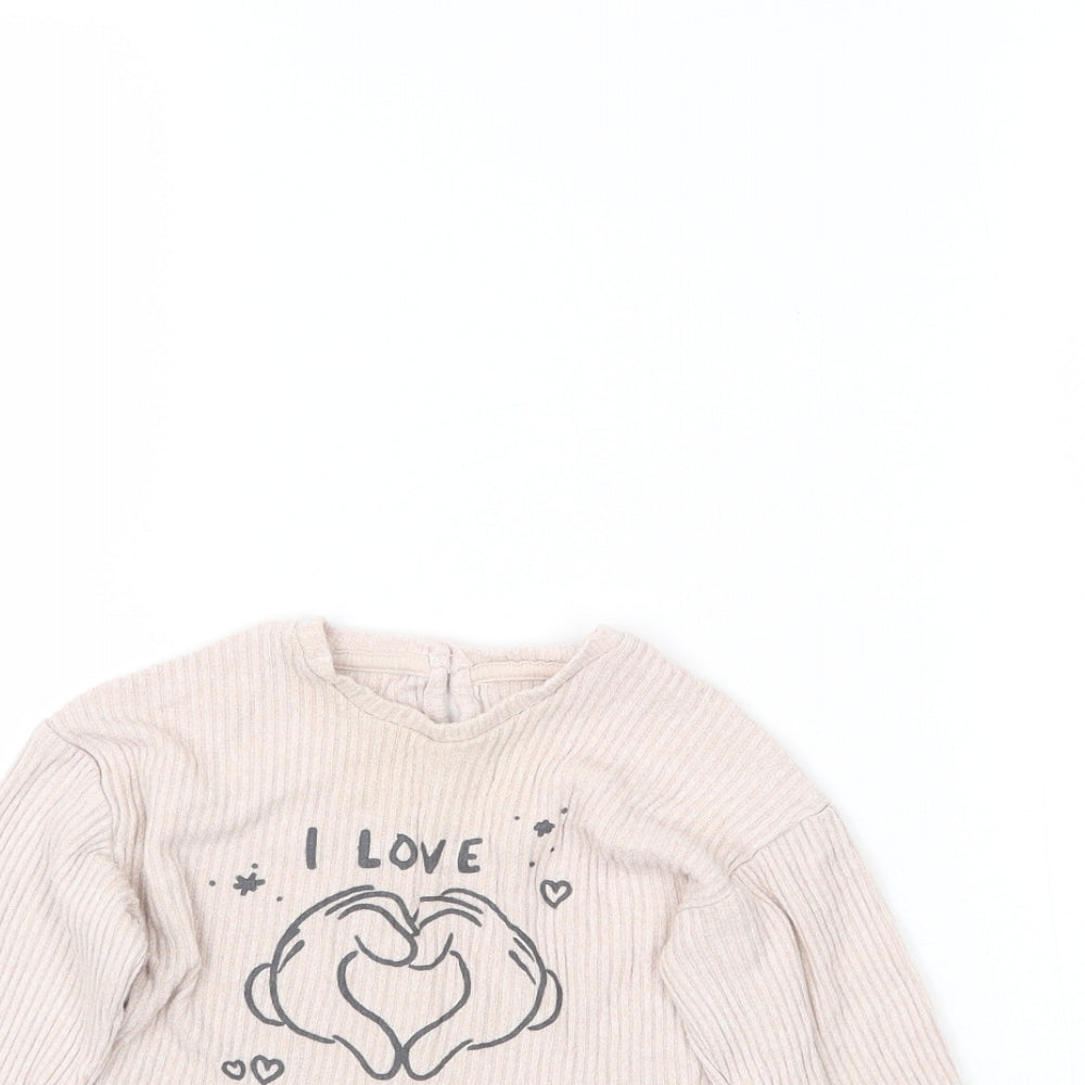 George Girls Pink   Basic T-Shirt Size 18-24 Months  - I love you more