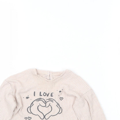 George Girls Pink   Basic T-Shirt Size 18-24 Months  - I love you more