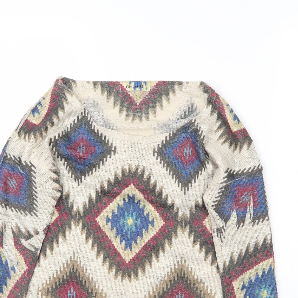Womens UK Size S Ginger G Multicoloured Basic Blouse