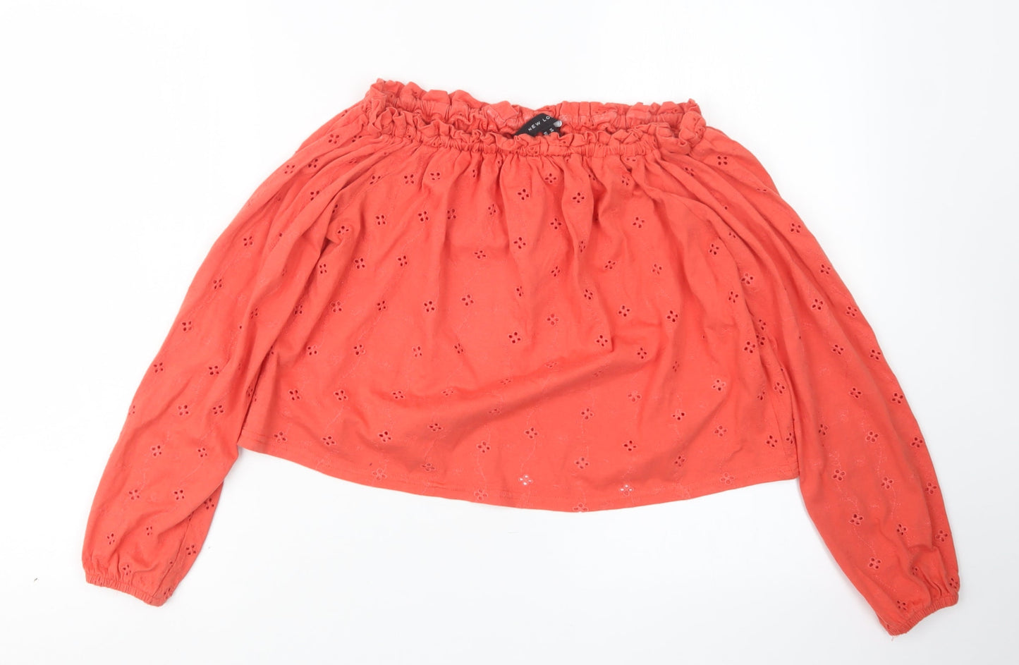 Womens UK Size 12 New Look Pink Cropped T-Shirt