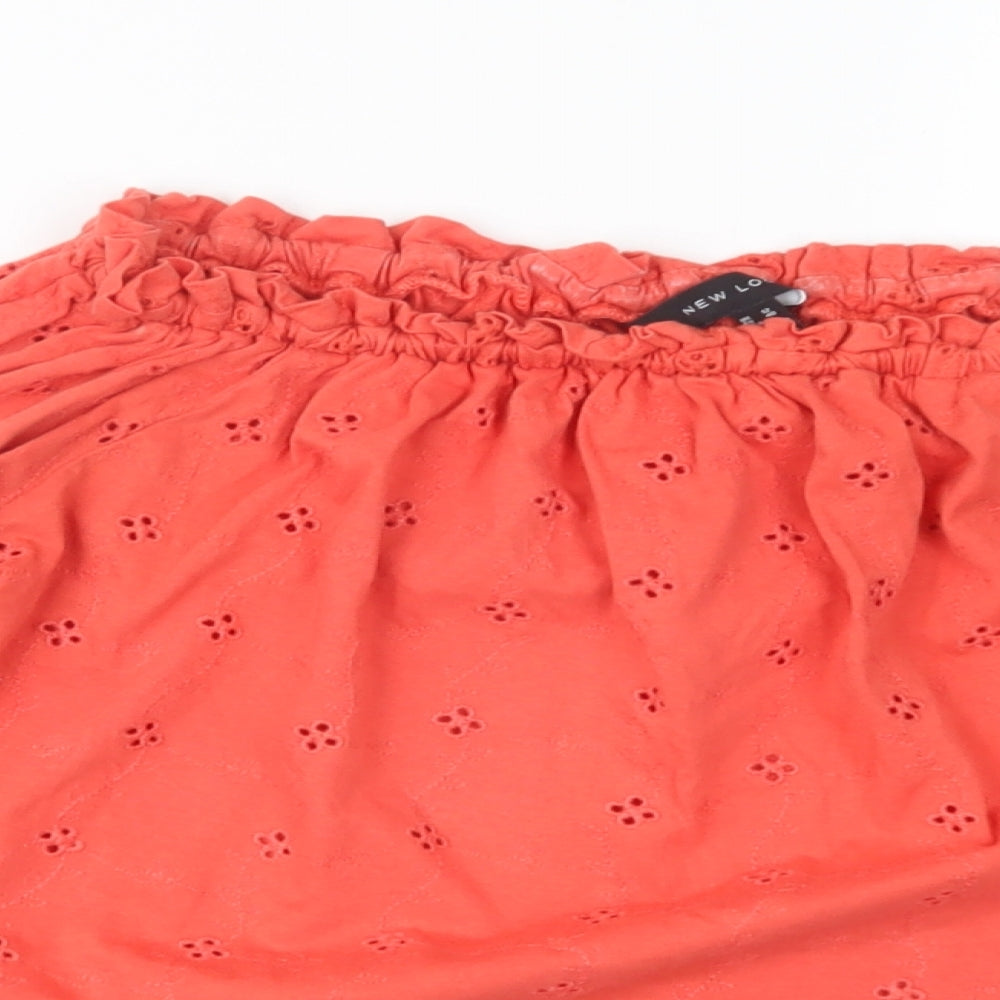 Womens UK Size 12 New Look Pink Cropped T-Shirt