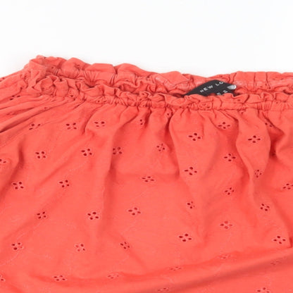 Womens UK Size 12 New Look Pink Cropped T-Shirt