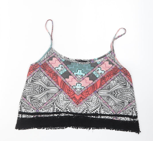 Womens UK Size 14 New Look Black Cropped T-Shirt