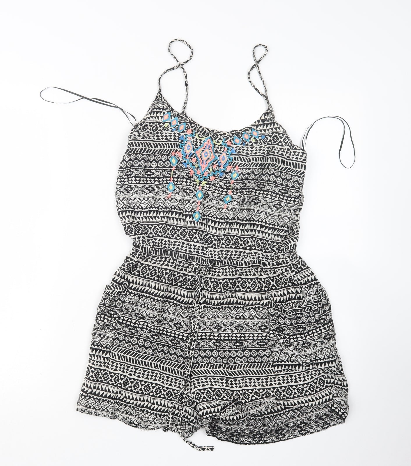 Atmosphere Womens Black Geometric  Playsuit One-Piece Size 8