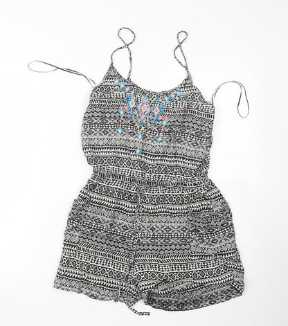 Atmosphere Womens Black Geometric  Playsuit One-Piece Size 8