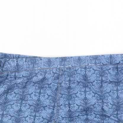 Only Womens Blue Geometric  Hot Pants Shorts Size 12