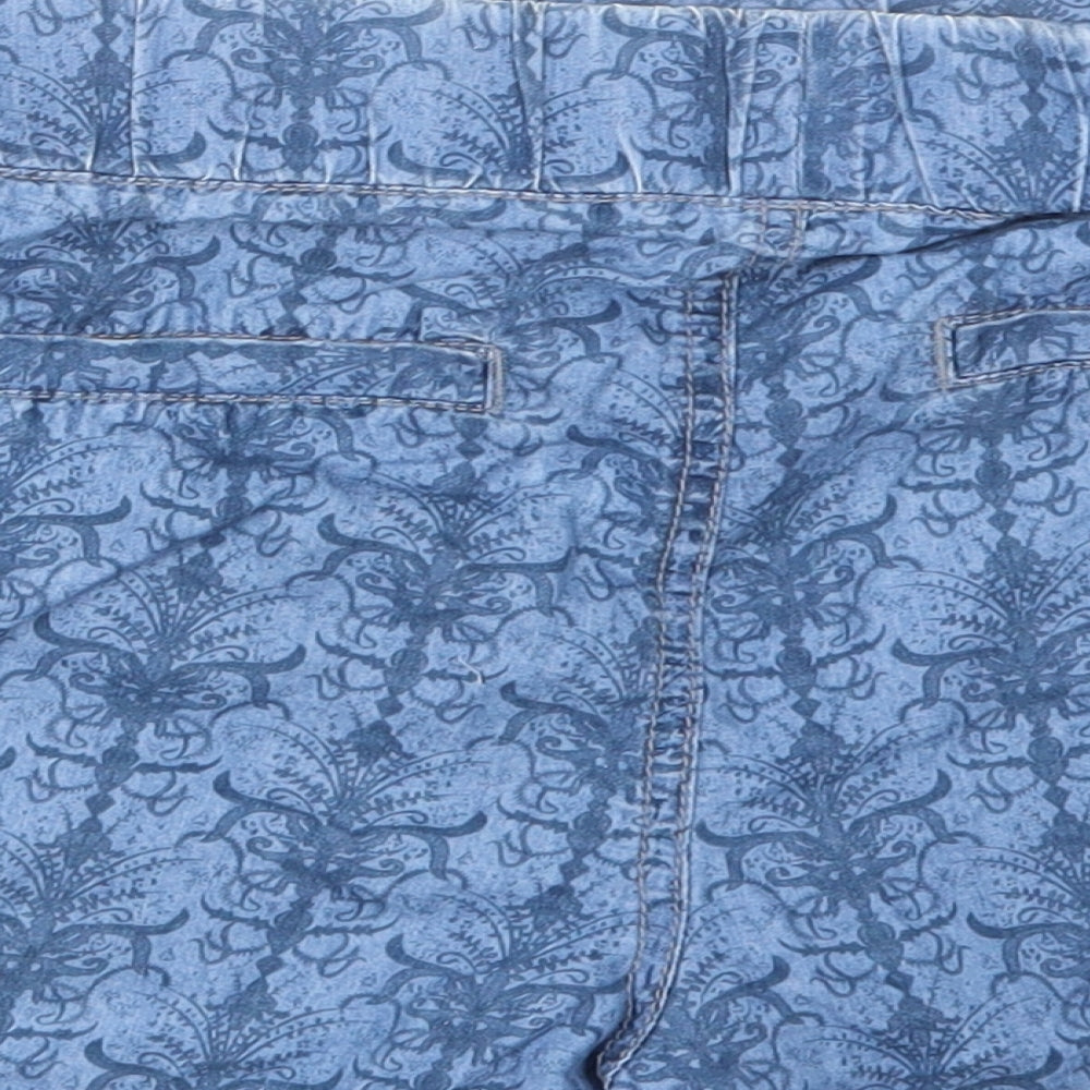 Only Womens Blue Geometric  Hot Pants Shorts Size 12