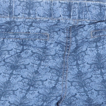 Only Womens Blue Geometric  Hot Pants Shorts Size 12