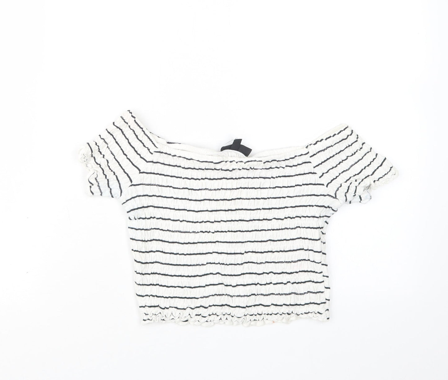 Womens UK Size 10 Topshop Blue Cropped T-Shirt